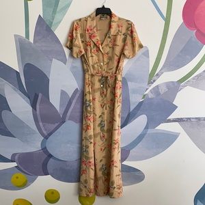 The Territory Ahead 100% silk button down dress